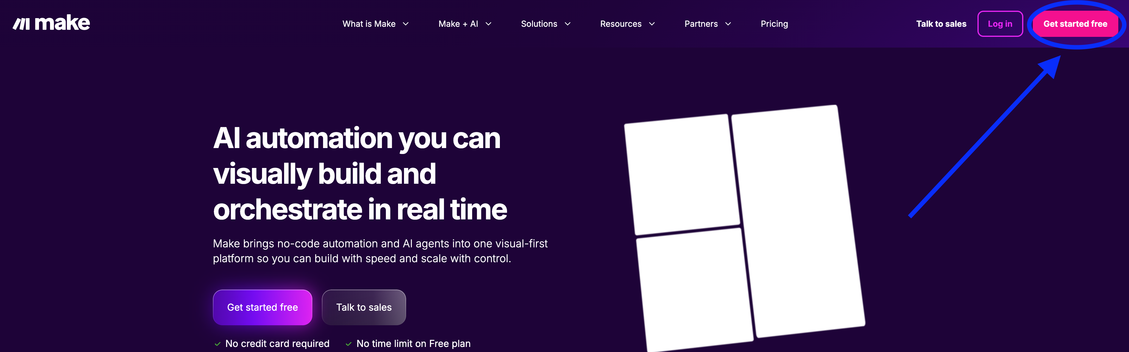 Sign up for Make.com