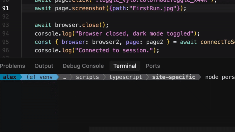 Persisting browser sessions demonstration